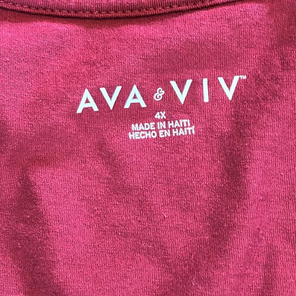 Ava & Viv Burgundy T Shirt NEW NWT 4X - Picture 3 of 7